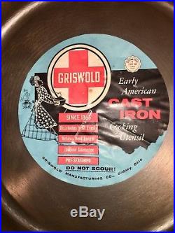 Griswold Cast Iron # 14 Skillet Half Logo includes Advertising Label
