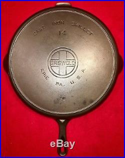 Griswold Cast Iron # 14 Skillet Large Block Logo EPU