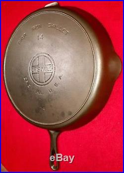 Griswold Cast Iron # 14 Skillet Large Block Logo EPU