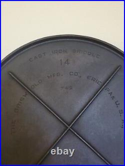 Griswold Cast Iron #14 Slant Logo Griddle with Bail Vintage Fully Restored