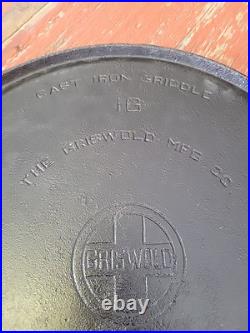 Griswold Cast Iron #16 Large Logo Bailed Griddle