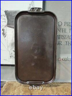Griswold Cast Iron 17 Double Griddle #908 Seasoned Flat Use Like Cookie Sheet