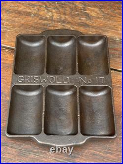 Griswold Cast Iron #17 Gem Pan (Hard To Find Version with Wide Band)
