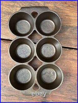 Griswold Cast Iron #18 Fully Marked Popover Pan 6 Cup