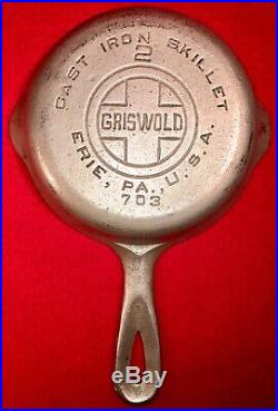 Griswold Cast Iron # 2 Skillet Block Smooth Bottom EB