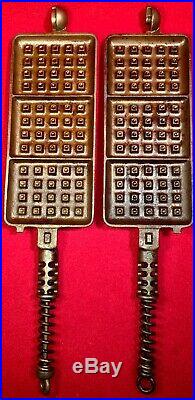 Griswold Cast Iron # 366 367 Waffle Paddles EB