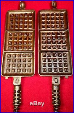 Griswold Cast Iron # 366 367 Waffle Paddles EB
