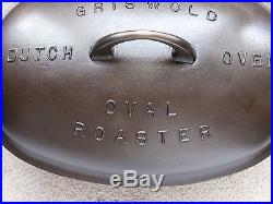 Griswold Cast Iron #5 Large Block Logo Dutch Oven Oval Roaster No Trivet