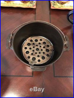 Griswold Cast Iron #6 Dutch Oven With Trivet Excellent Condition Beautiful Piece