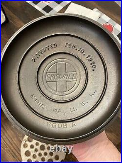 Griswold Cast Iron #6 Tite-Top Dutch Oven With Lid And Trivet