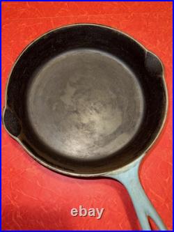 Griswold Cast Iron #7 Blue Enamel Skillet with Matching Lid