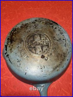 Griswold Cast Iron #7 Blue Enamel Skillet with Matching Lid