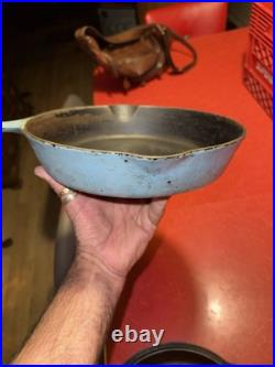 Griswold Cast Iron #7 Blue Enamel Skillet with Matching Lid