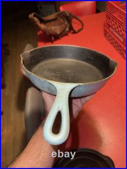 Griswold Cast Iron #7 Blue Enamel Skillet with Matching Lid