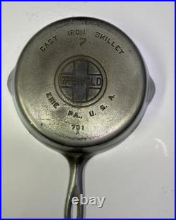 Griswold Cast Iron 7 Skillet Erie PA USA 701 Nickle Chrome Large Logo