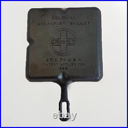 Griswold Cast Iron Colonial Breakfast Skillet 666 Block Logo Erie PA Restored