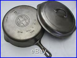 Griswold Cast Iron Deep Skillet #9 with Lid, 11 Frying Pan, 778 Large Logo