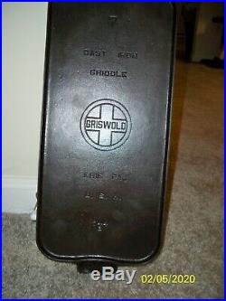 Griswold Cast Iron Griddle 744 B Large Logo Erie Pa USA No. 7 Vintage