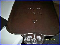 Griswold Cast Iron Griddle 744 B Large Logo Erie Pa USA No. 7 Vintage