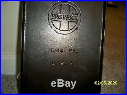 Griswold Cast Iron Griddle 744 B Large Logo Erie Pa USA No. 7 Vintage