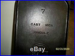 Griswold Cast Iron Griddle 744 B Large Logo Erie Pa USA No. 7 Vintage