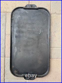 Griswold Cast Iron Griddle 908A Damaged hole, Rust, Wear Poor Condition