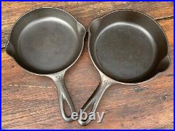 Griswold Cast Iron Matching Large Logo Skillet Set 3-9