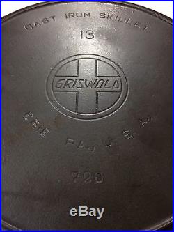 Griswold Cast Iron NO 13 Slant Erie Pa USA Large Rare Skillet OUTSTANDING shape