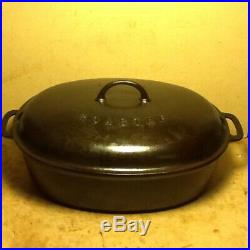 Griswold Cast Iron No. 7 Oval Roaster with Aluminum Trivet A487T