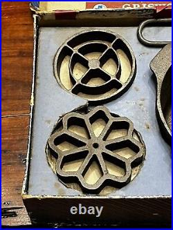 Griswold Cast Iron Set No 3 Pattern Patty Molds Original 1930s 5-Piece