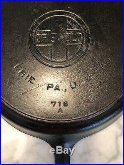 Griswold Cast Iron Skillet #10 / Heat Ring / Large Block Logo & #470 Cover