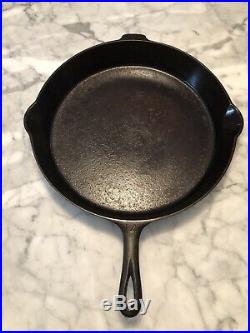 Griswold Cast Iron Skillet #14 # 718 / Heat Ring / Large Block Logo / Spinner