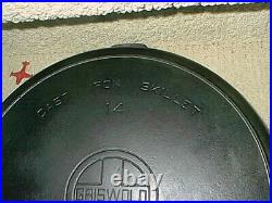 Griswold Cast Iron Skillet 14 718B Large Logo WithHeat Ring No Chips Or Cracks