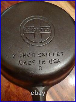 Griswold Cast Iron Skillet #4, Small Block Logo, 7-inch Skillet, MM C