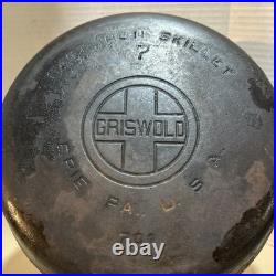 Griswold Cast Iron Skillet #7 701 Large Block Logo
