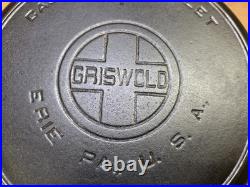 Griswold Cast Iron Skillet #7 Large Block EPU Logo Heat Ring 701H STUNNING