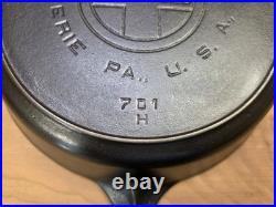 Griswold Cast Iron Skillet #7 Large Block EPU Logo Heat Ring 701H STUNNING