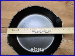 Griswold Cast Iron Skillet #7 Large Block EPU Logo Heat Ring 701H STUNNING