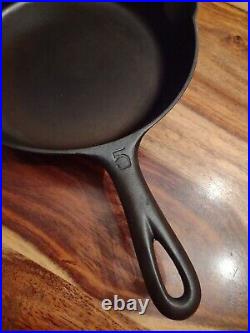 Griswold Cast Iron Skillet No. 5, LBL, EPU, 724, MM C