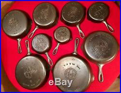 Griswold Cast Iron Skillet Set # 2 -10 Large Block Logo