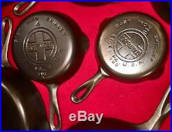 Griswold Cast Iron Skillet Set # 2 -10 Large Block Logo