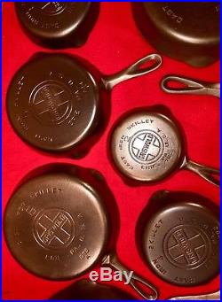 Griswold Cast Iron Skillet Set # 2 -10 Large Block Logo