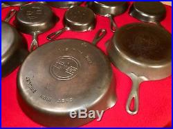 Griswold Cast Iron Skillet Set # 2 -10 Large Block Logo