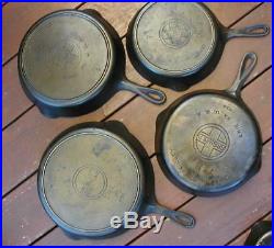 Griswold Cast Iron Skillet Set # 2 -12 & 14 Mixed Logos-LOCAL PICK UP ONLY