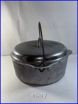 Griswold Cast Iron Tite Top Dutch Oven (#9 1289 Lid/#9 1279 Oven) Silver Chrome