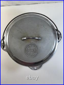 Griswold Cast Iron Tite Top Dutch Oven (#9 1289 Lid/#9 1279 Oven) Silver Chrome
