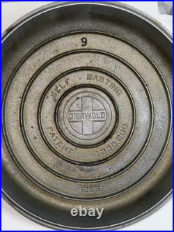 Griswold Cast Iron Tite Top Dutch Oven (#9 1289 Lid/#9 1279 Oven) Silver Chrome