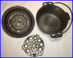 Griswold Cast Iron Toy # 0 Dutch Oven with Trivet