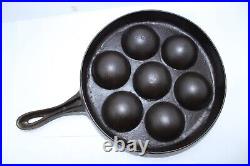 Griswold Cast Iron Type 31 963 Aebleskiver (Unmarked, Early version) VERY RARE