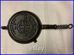 Griswold Cast Iron Waffle Iron American No 0 Toy / Salesman Sample #406-408